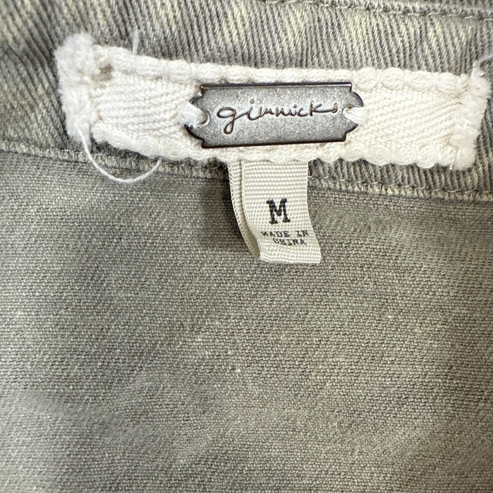 Gimmicks KHAKI FIELD Jacket FLAP POCKETS with CREAM  Lace ARMS Women's‎ Size M - Picture 4 of 9